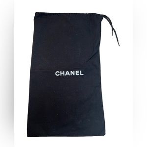 CHANEL DUST BAG Black White 7.5 x 12.5 inches